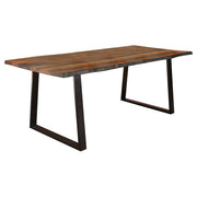 Mesa de comedor Ditman de 80 pulgadas con borde natural de sheesham gris