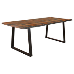 Mesa de comedor Ditman de 80 pulgadas con borde natural de sheesham gris