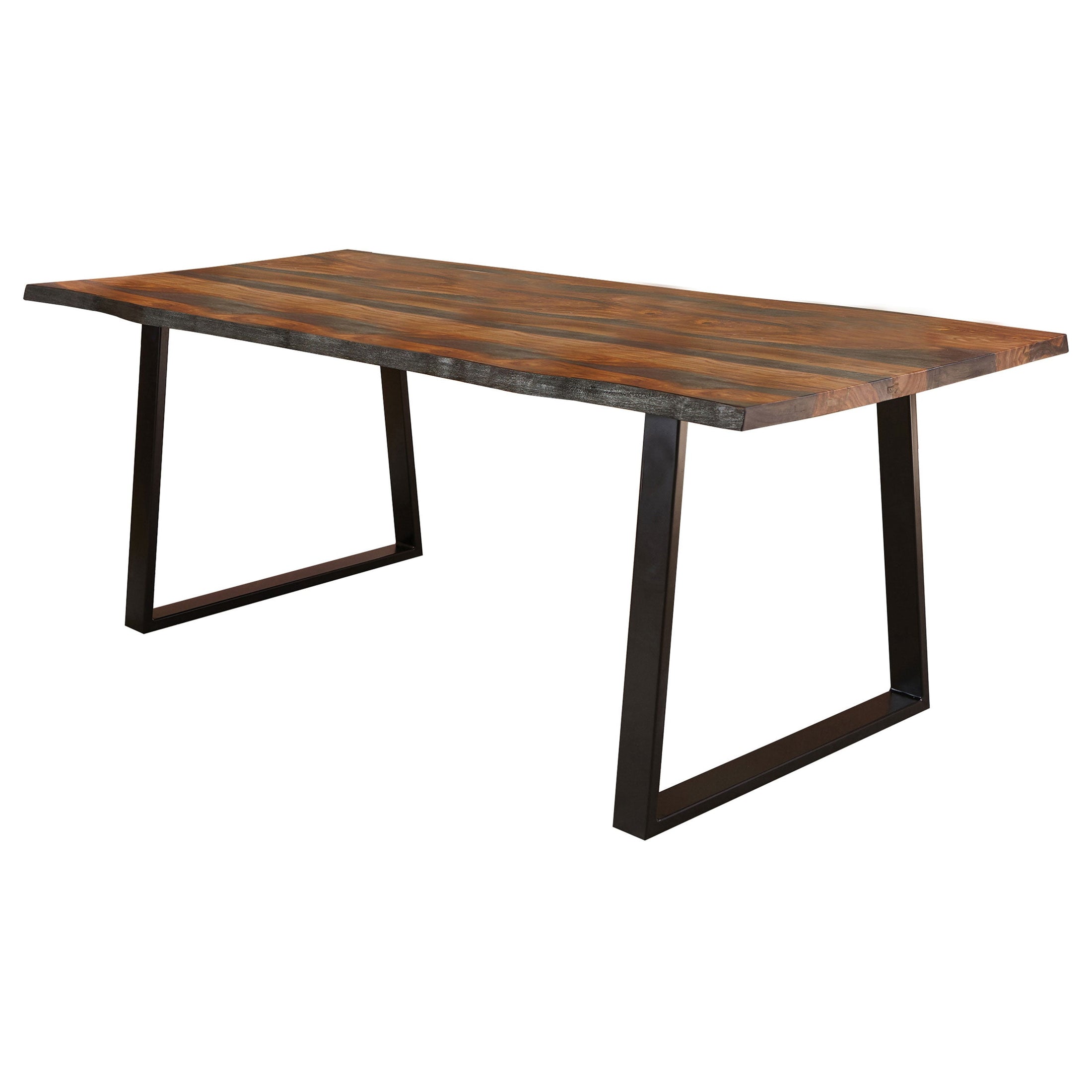Mesa de comedor Ditman de 80 pulgadas con borde natural de sheesham gris