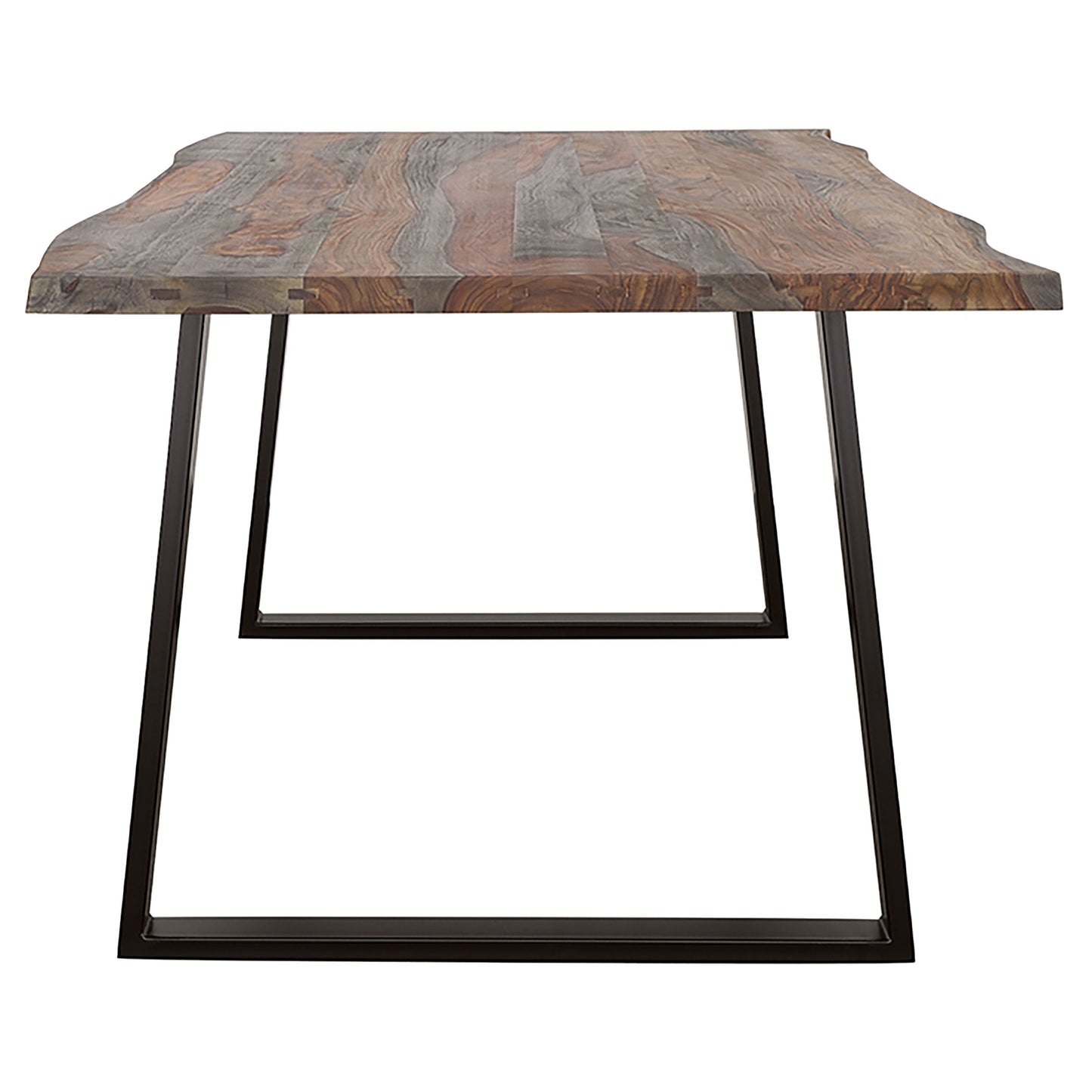Mesa de comedor Ditman de 80 pulgadas con borde natural de sheesham gris