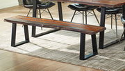 Banco de comedor Ditman Live Edge de madera de sheesham gris