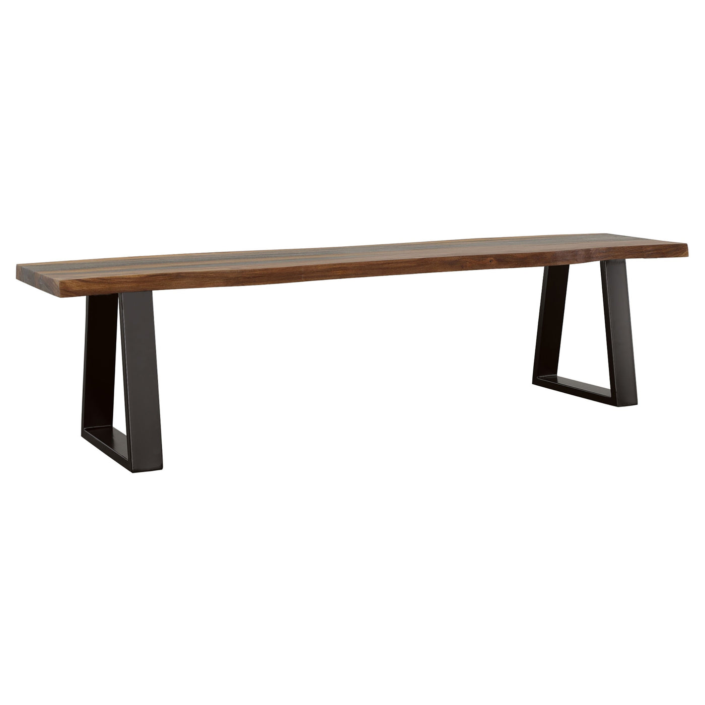Banco de comedor Ditman Live Edge de madera de sheesham gris