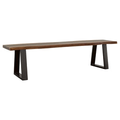 Banco de comedor Ditman Live Edge de madera de sheesham gris