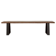 Banco de comedor Ditman Live Edge de madera de sheesham gris
