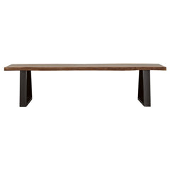 Banco de comedor Ditman Live Edge de madera de sheesham gris