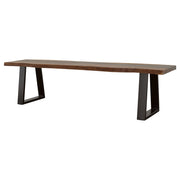 Banco de comedor Ditman Live Edge de madera de sheesham gris