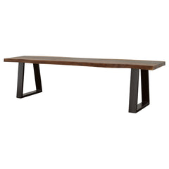 Banco de comedor Ditman Live Edge de madera de sheesham gris