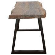 Banco de comedor Ditman Live Edge de madera de sheesham gris