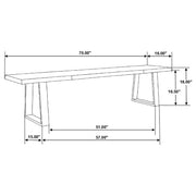 Banco de comedor Ditman Live Edge de madera de sheesham gris