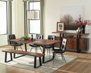 Banco de comedor Ditman Live Edge de madera de sheesham gris