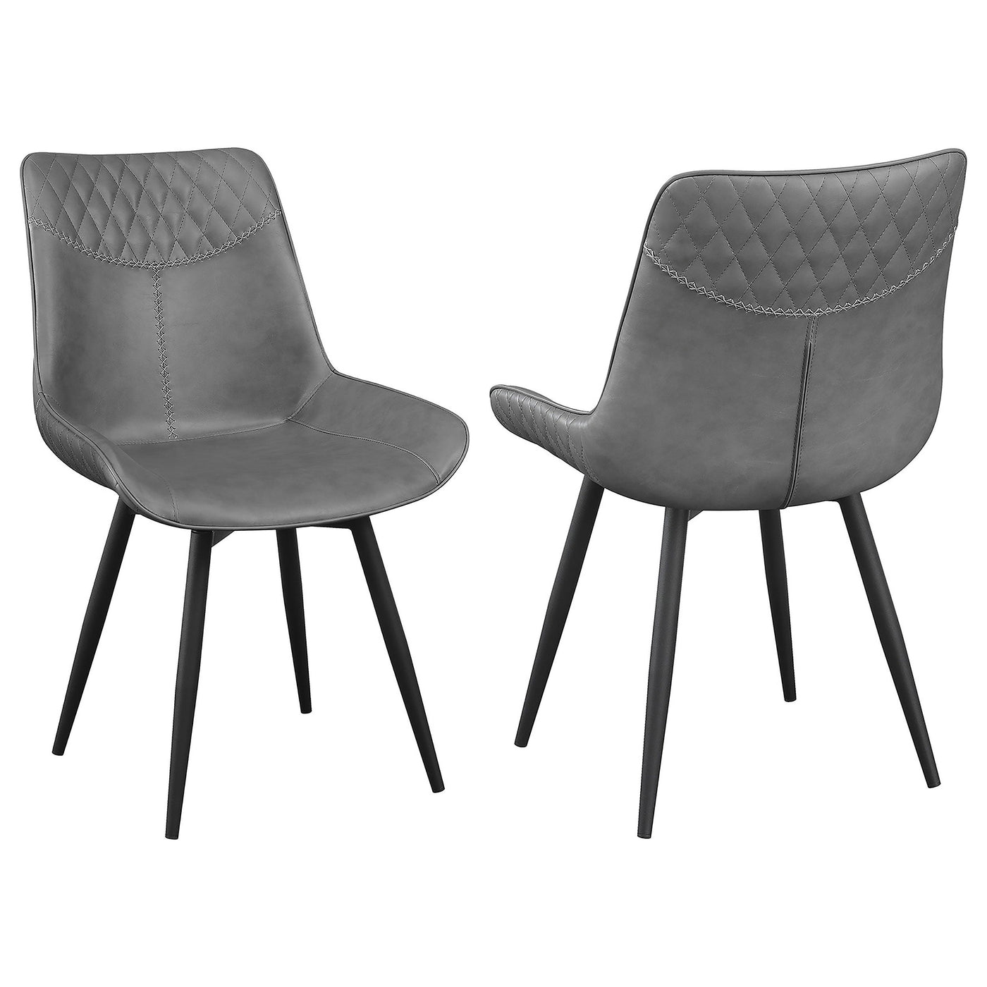 Silla de comedor giratoria tapizada Brassie, color gris (juego de 2)