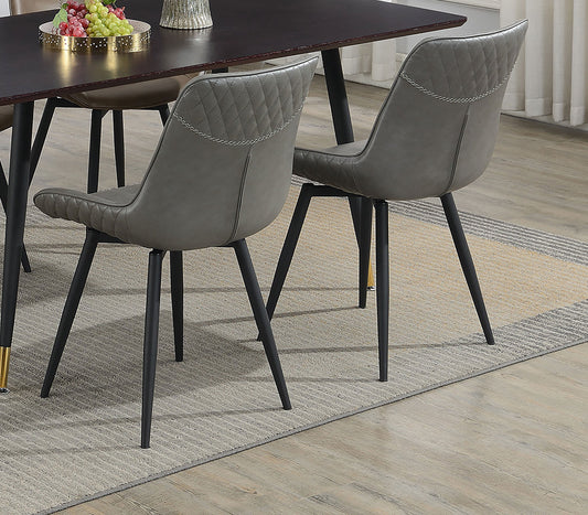 Silla de comedor giratoria tapizada Brassie, color gris (juego de 2)