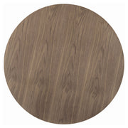 Mesa de comedor redonda Cora de 40 pulgadas con tablero de madera en nogal marrón