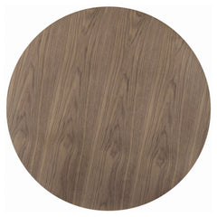 Mesa de comedor redonda Cora de 40 pulgadas con tablero de madera en nogal marrón