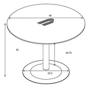 Mesa de comedor redonda Cora de 40 pulgadas con tablero de madera en nogal marrón