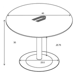 Mesa de comedor redonda Cora de 40 pulgadas con tablero de madera en nogal marrón