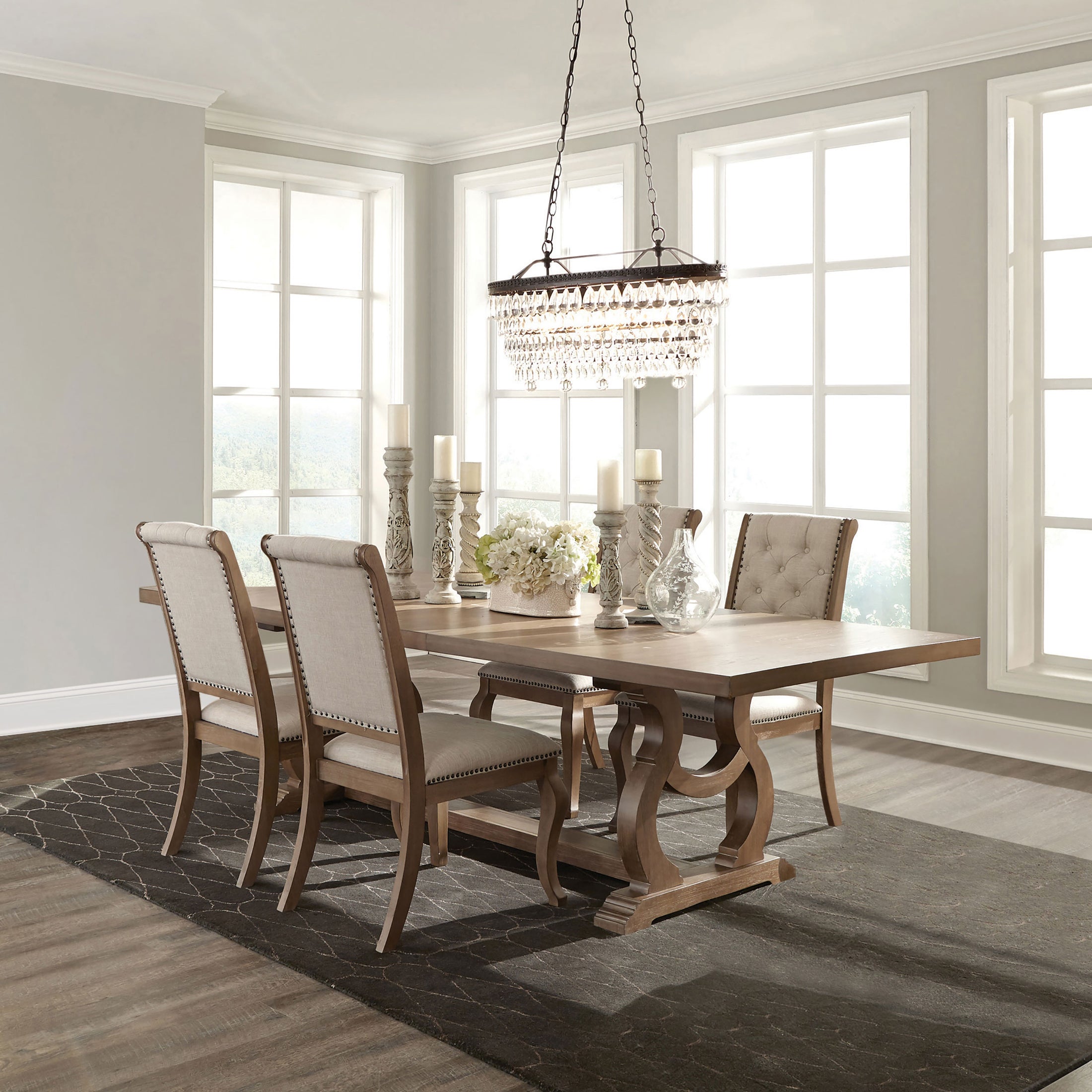 Brockway  Extension Leaf Dining Set Barley Brown