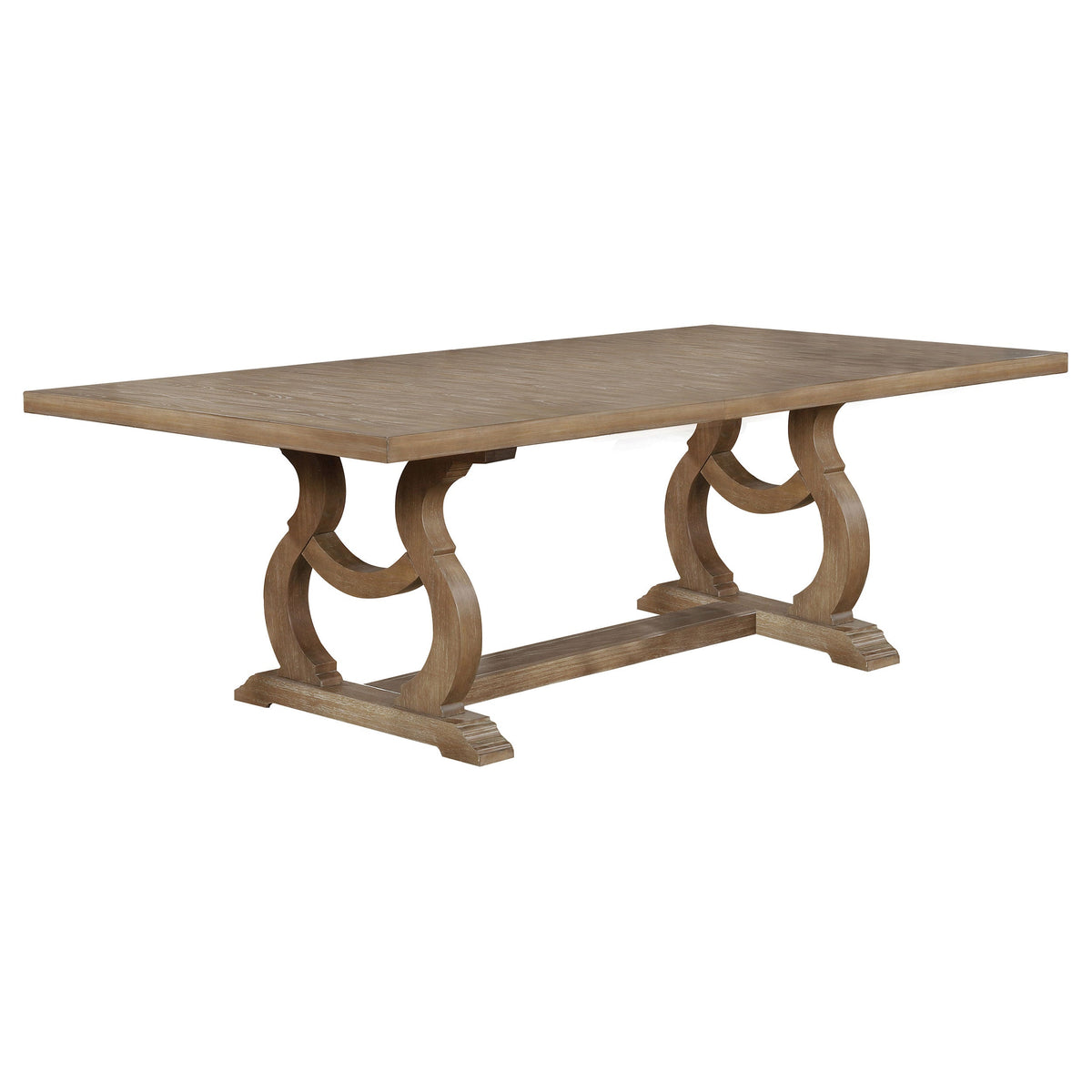 Mesa de comedor Brockway de 104 pulgadas con hojas extensibles, color antiguo Java