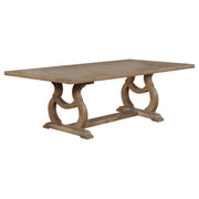 Mesa de comedor Brockway de 104 pulgadas con hojas extensibles, color antiguo Java