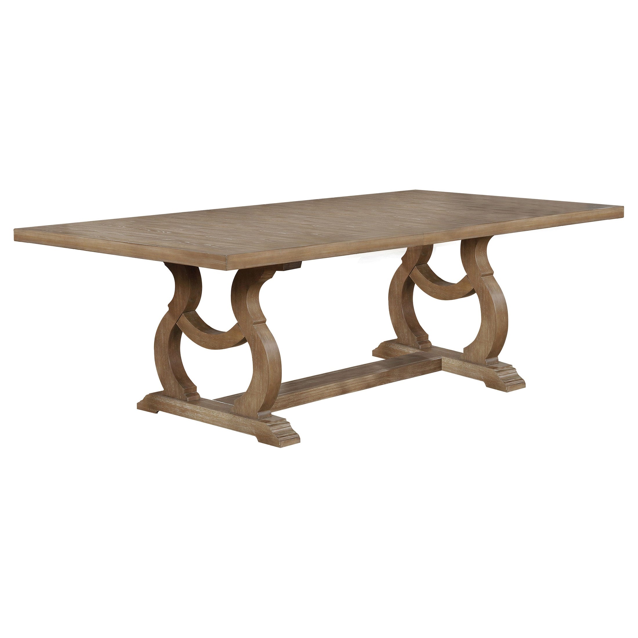Mesa de comedor Brockway de 104 pulgadas con hojas extensibles, color antiguo Java