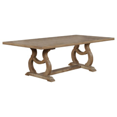 Mesa de comedor Brockway de 104 pulgadas con hojas extensibles, color antiguo Java