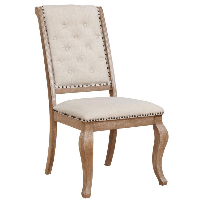 Brockway Tufted Side Chair Cream and Barley Brown