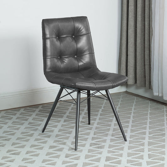Silla de comedor tapizada Aiken marrón (juego de 4)