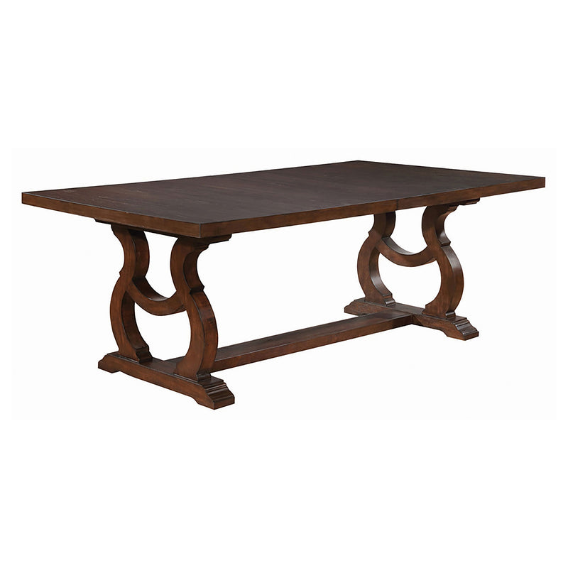 Mesa de comedor Brockway de 104 pulgadas con hojas extensibles, color antiguo Java