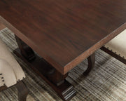 Mesa de comedor Brockway de 104 pulgadas con hojas extensibles, color antiguo Java