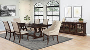 Mesa de comedor Brockway de 104 pulgadas con hojas extensibles, color antiguo Java