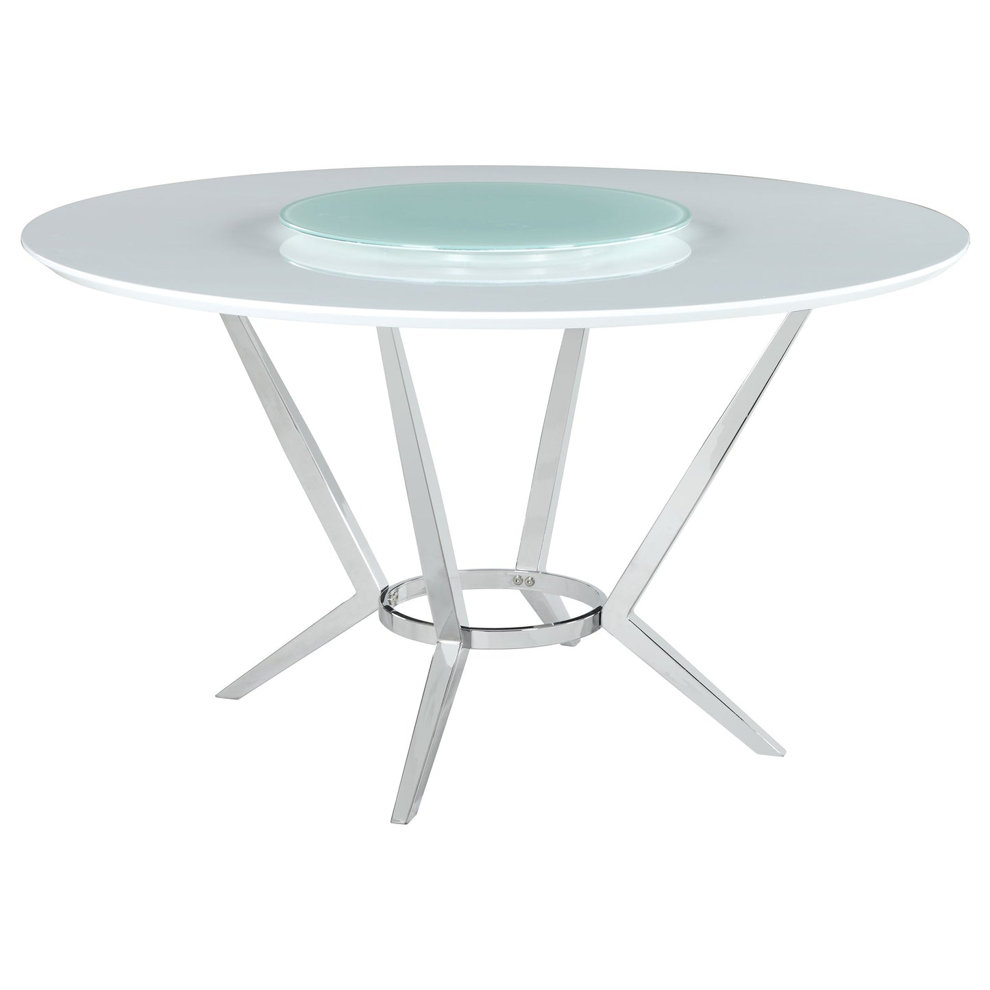 Abby Round Dining Table Set White High Gloss