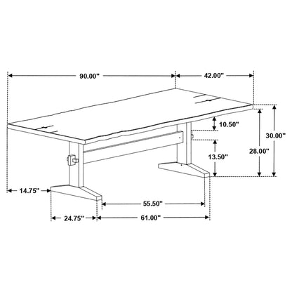 Bexley 90-inch Live Edge Dining Table Natural Honey
