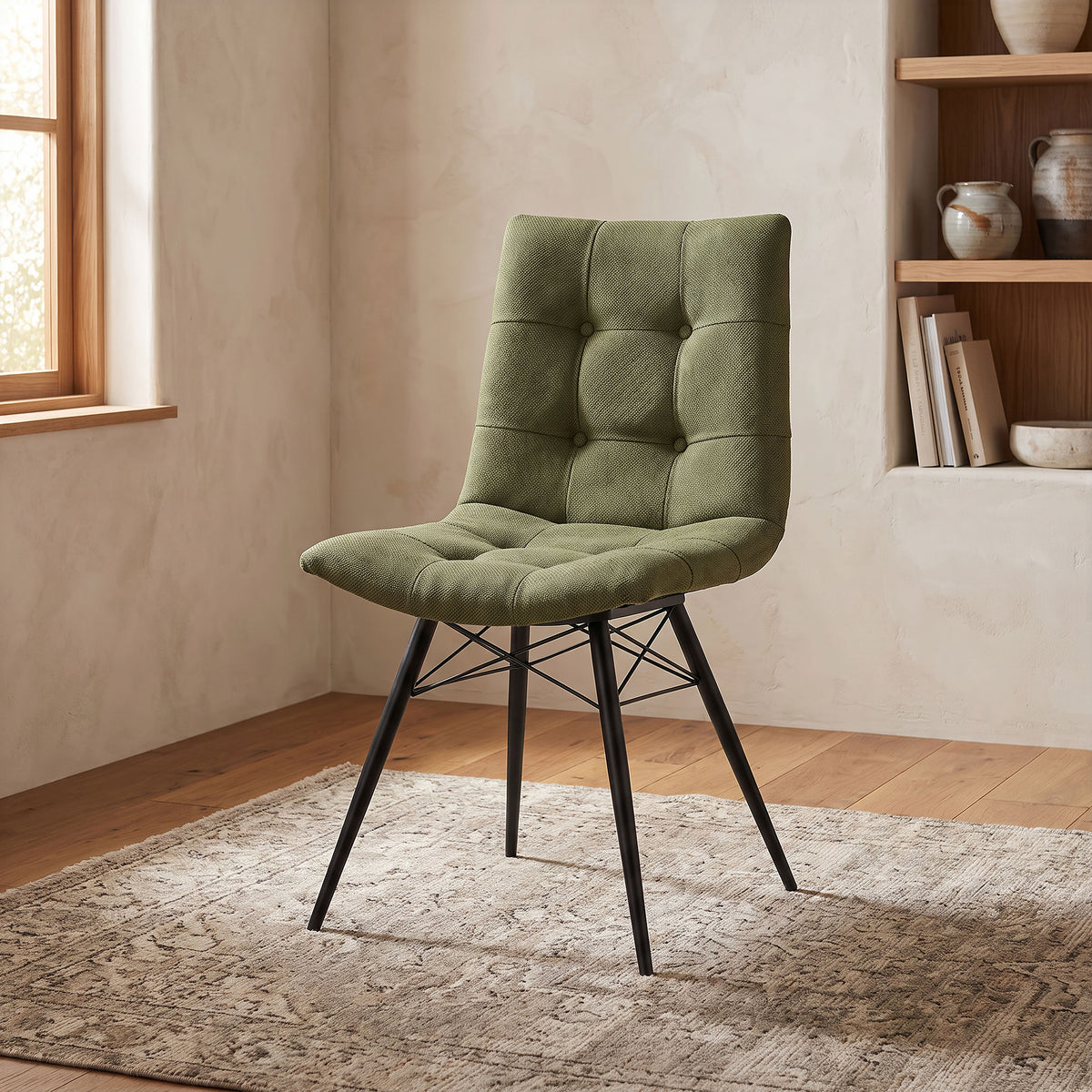 Aiken Fabric Upholstered Dining Side Chair Forest Green (Set of 4)