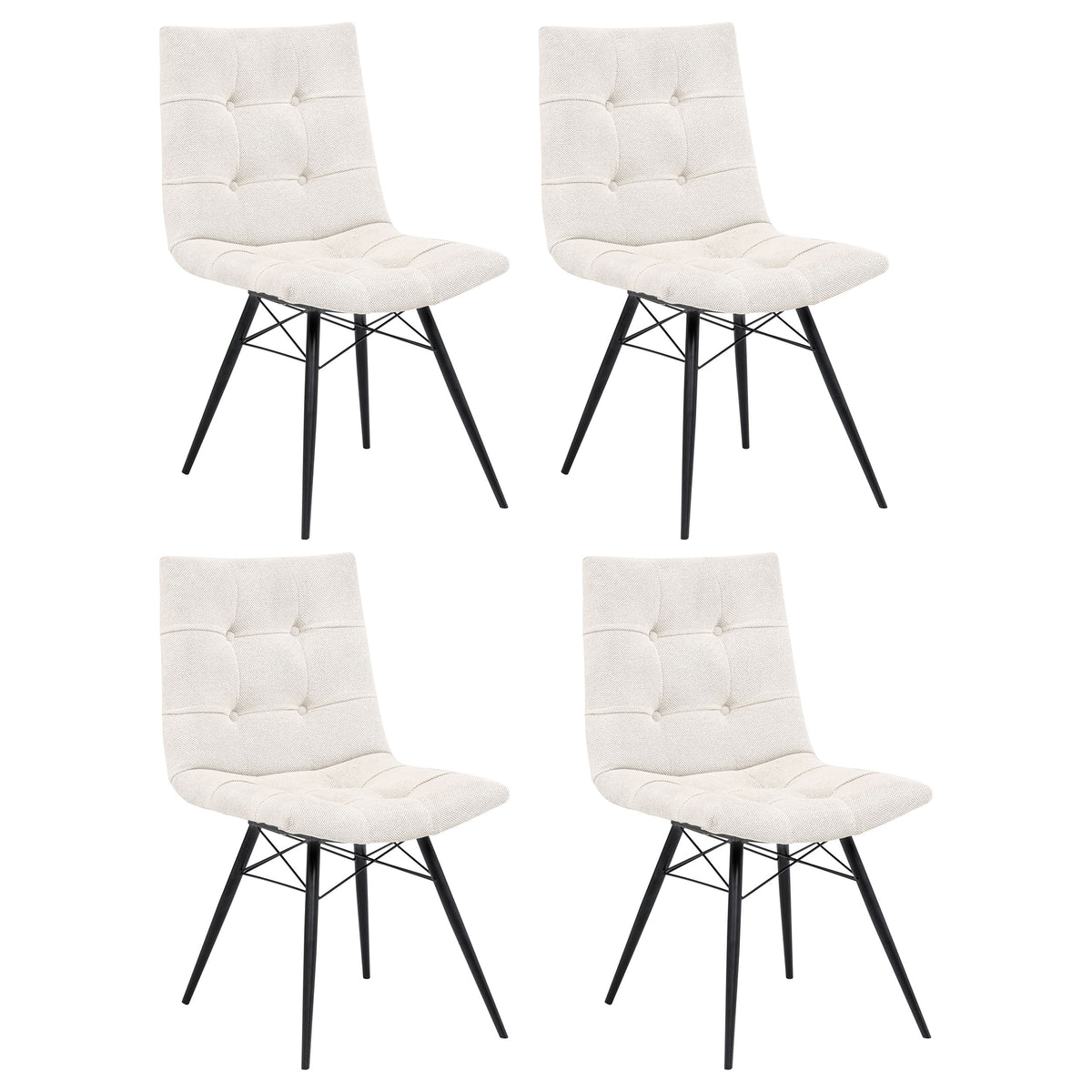 Aiken Fabric Upholstered Dining Side Chair Stone White (Set of 4)