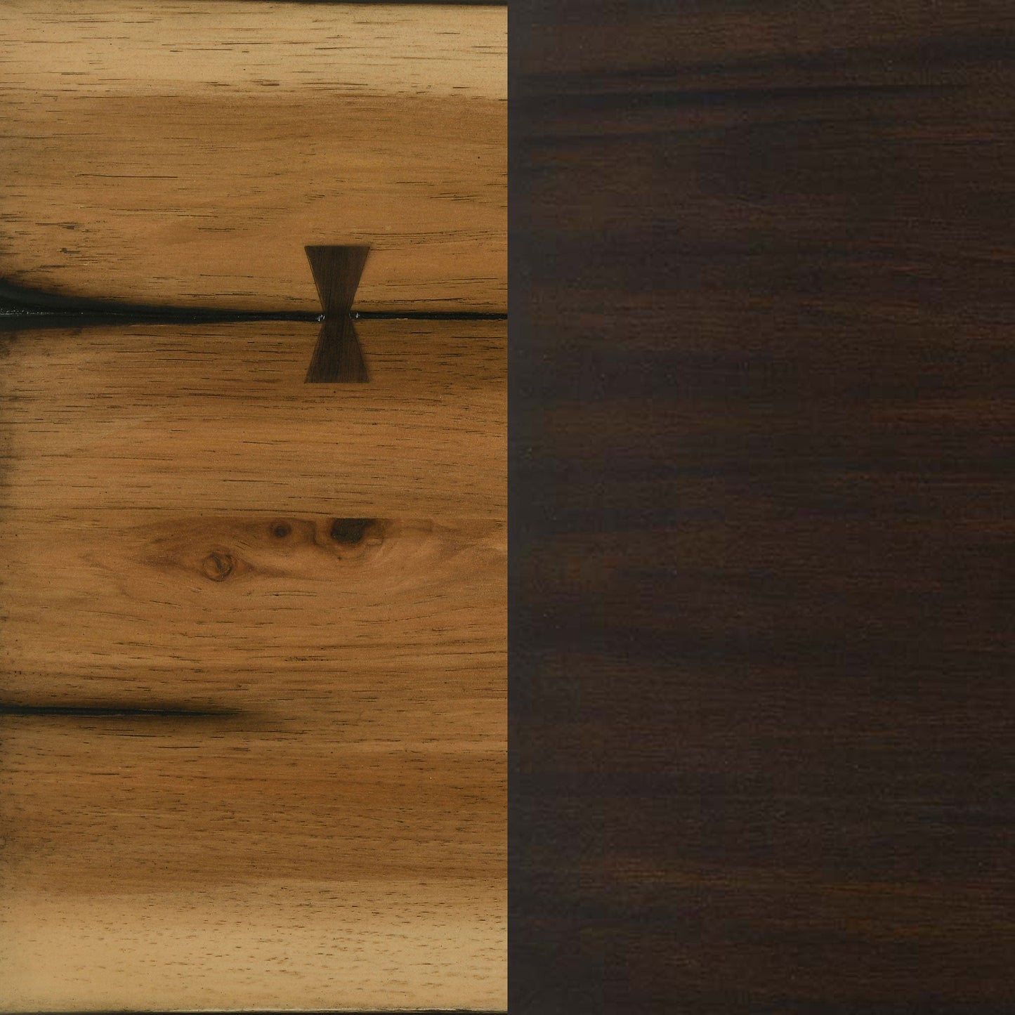 Banco de comedor de madera Bexley color miel natural y negro ahumado