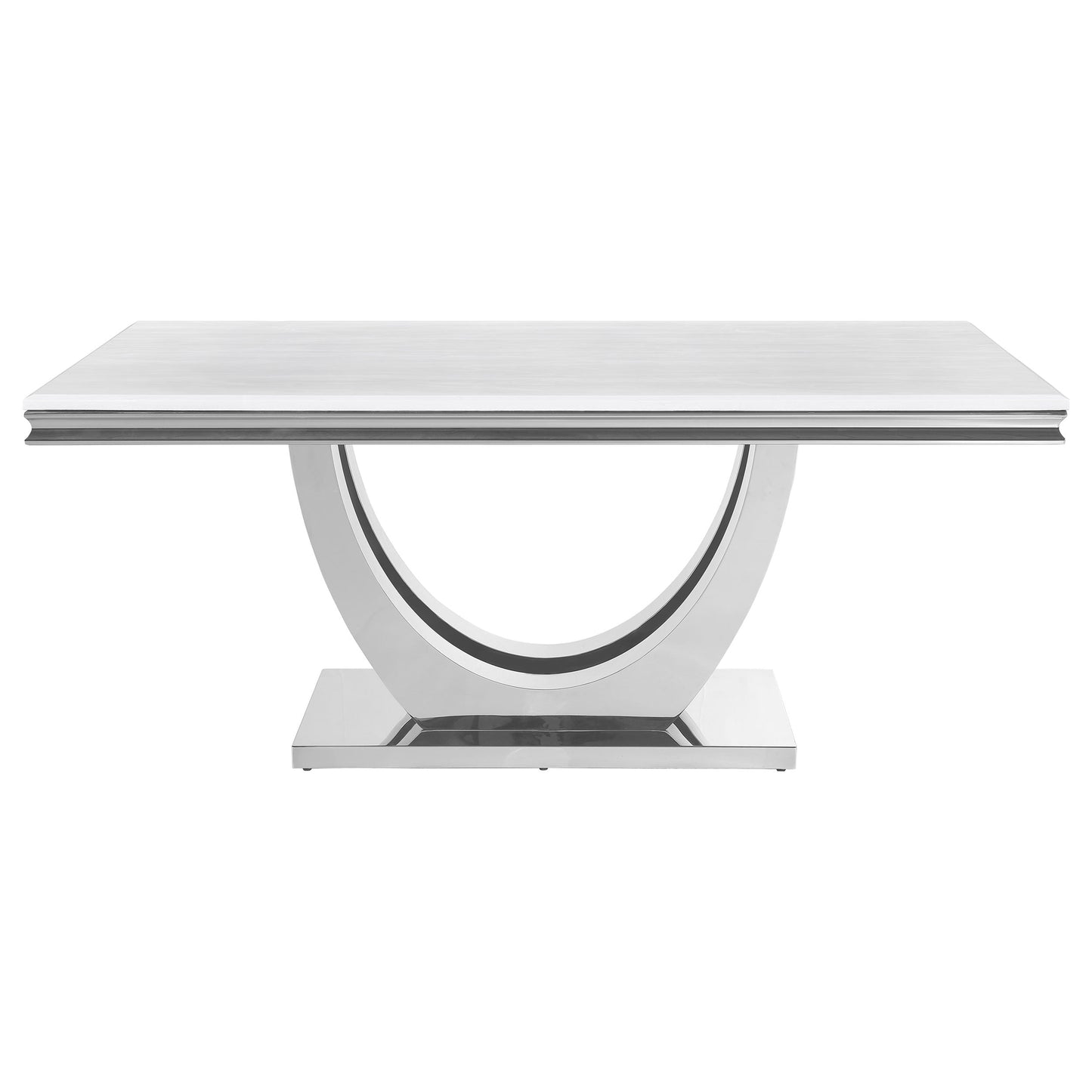 Juego de mesa de comedor rectangular Kerwin gris y cromado