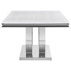 Mesa de comedor rectangular Kerwin de 180 cm con superficie de piedra blanca