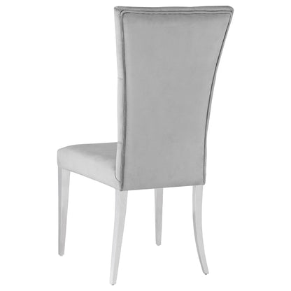 Silla de comedor Kerwin tapizada en terciopelo gris (juego de 2)