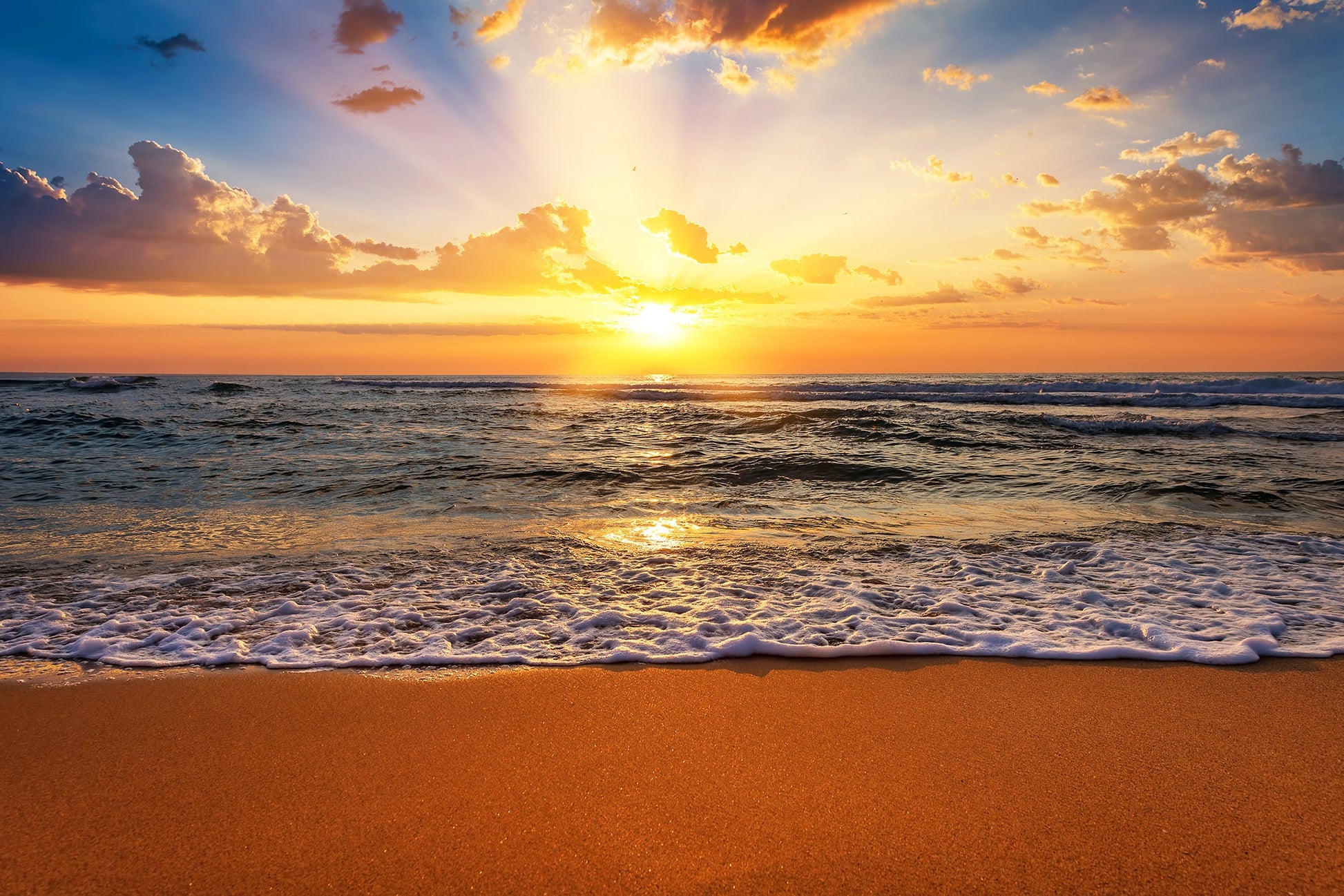 ''Sunset Beach'' Tempered Glass