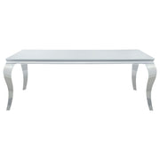 Carone 5-piece 81-inch Rectangular White Glass Dining Set