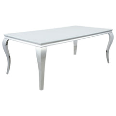 Carone 5-piece 81-inch Rectangular White Glass Dining Set