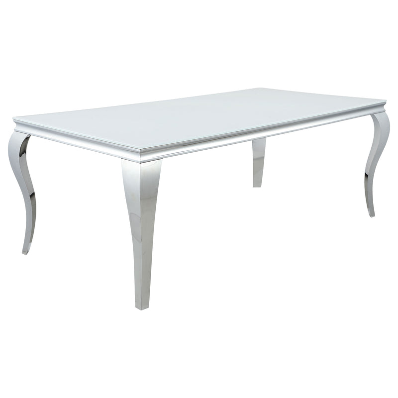 Carone Rectangular 61-inch Glass Top Dining Table White