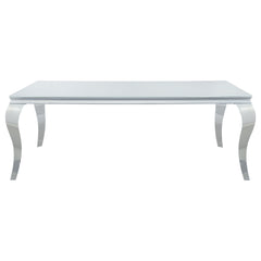 Carone Rectangular 61-inch Glass Top Dining Table White