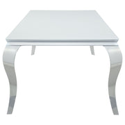 Carone Rectangular 61-inch Glass Top Dining Table White