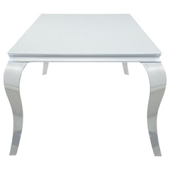 Carone Rectangular 61-inch Glass Top Dining Table White