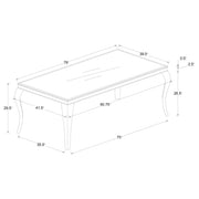 Carone Rectangular 61-inch Glass Top Dining Table White