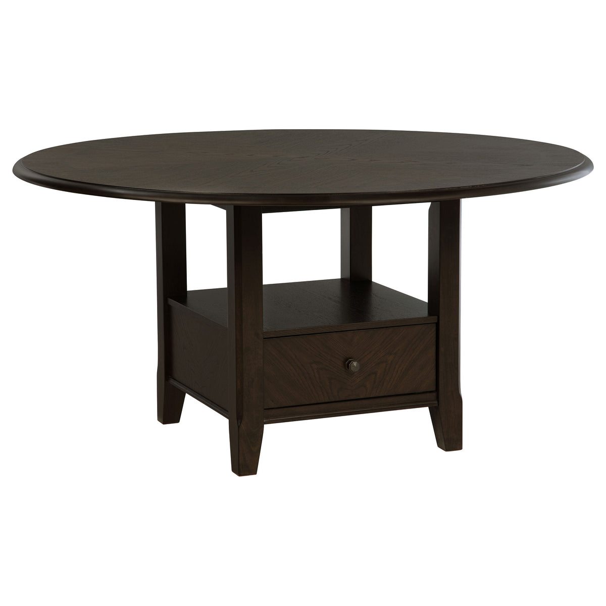 Juego de mesa de comedor redonda de madera Twyla de 60 pulgadas en color cacao oscuro