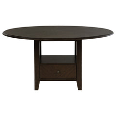 Juego de mesa de comedor redonda de madera Twyla de 60 pulgadas en color cacao oscuro