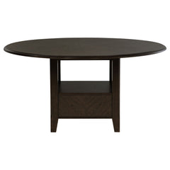Juego de mesa de comedor redonda de madera Twyla de 60 pulgadas en color cacao oscuro
