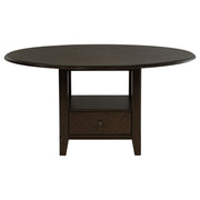 Mesa de comedor redonda Twyla de 60 pulgadas con cajón, color cacao oscuro